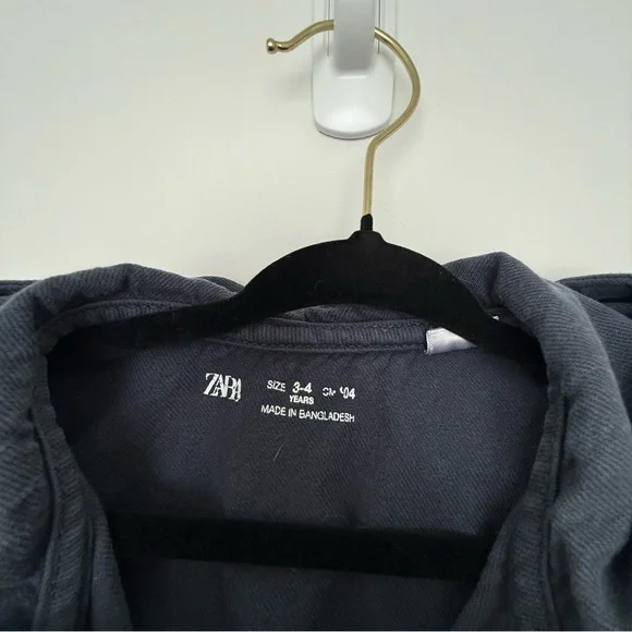 Zara Kids Charcoal Hooded Jean Jacket - Picture 4 of 4